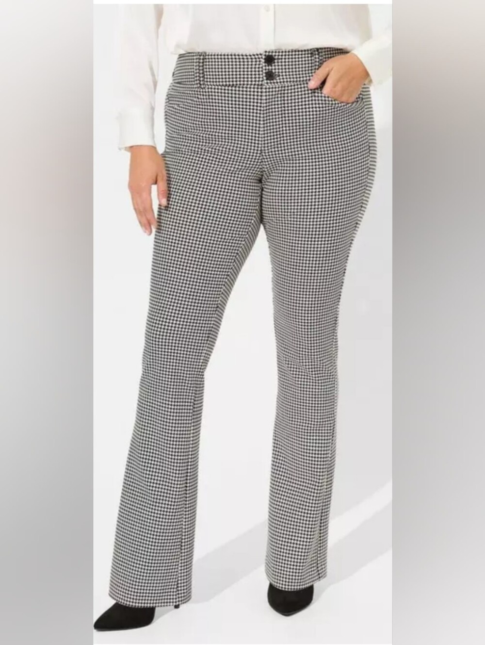 Torrid Studio Houndstooth Trouser Bootcut Ponte Pants Size 18R - Picture 2 of 6